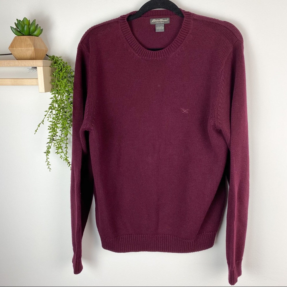Eddie Bauer burgundy sweater size large‎